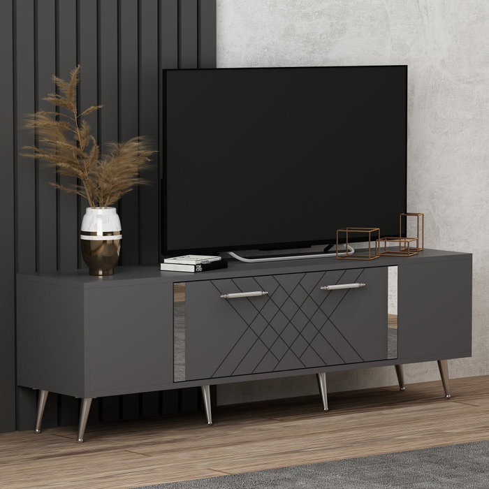 Hanah Home Soporte de TV Antracita y Plata Hanah Home Soporte de TV Antracita y Plata